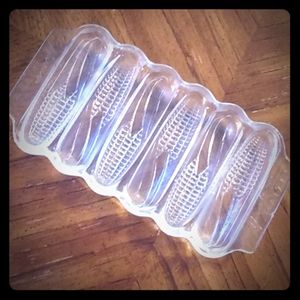 *Vintage*"Corn Shaped" cornbread glass dish